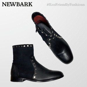 Newbark Joey Leather Studded Ankle Boots Size 9.5